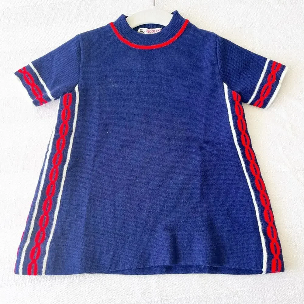 VINTAGE Piccolino Italian Orlon Acrylic Knit Sweater Dress